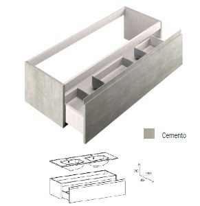 PONSI EGO 1 DRAWER BASE INTEGRATED GREY 120 X 45 X 30