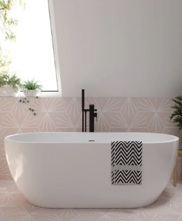 Andrea Freestanding Bath inc Waste & O/Flow 1800 x 745