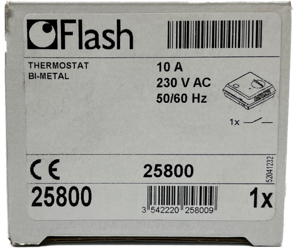 CTC Flash 25800 Room Stat C/W Neon 3 WIRE